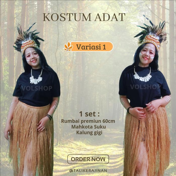 KOSTUM KARNAVAL PRIA WANITA FASHION WEEK CARNIVAL ADAT PAPUA DAYAK KOSTUM PAWAI PAKAIAN TRADISIONAL 