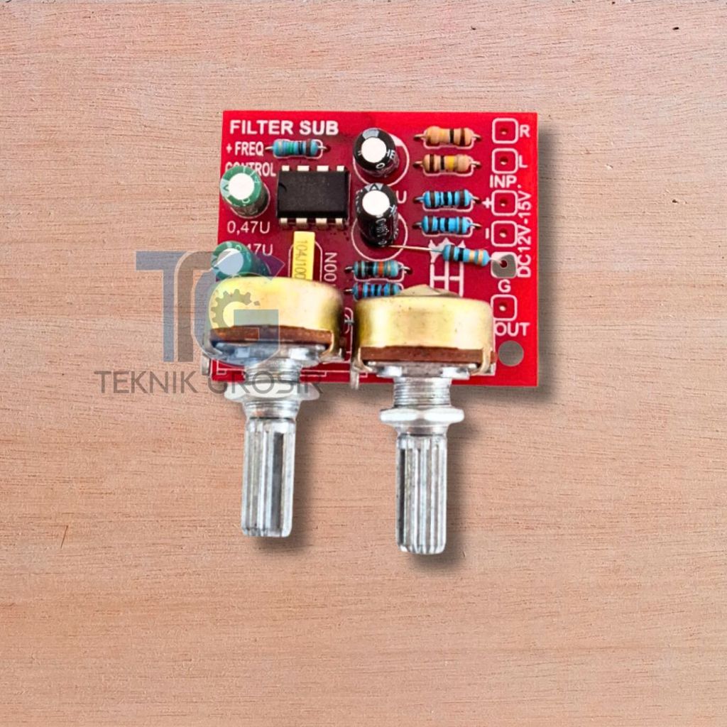KIT Filter Subwoofer Aktif 2 Potensio Kontrol Frekuensi Volume Untuk Audio Mobil