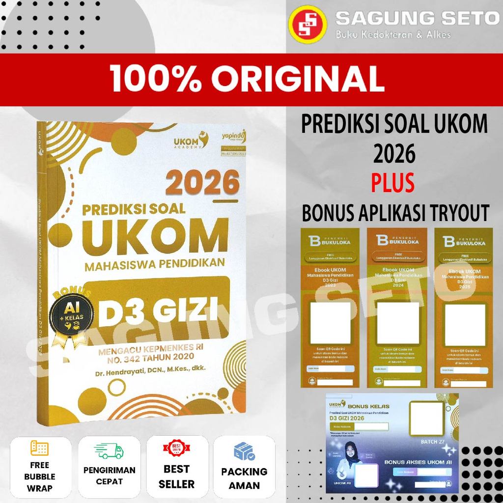 BUKU PREDIKSI SOAL UKOM 2026 D3 GIZI - HENDRAYANTI