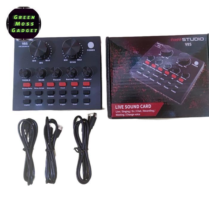 Taffware V8s V8 Bluetooth Audio USB External Soundcard Live - Hitam V8s
