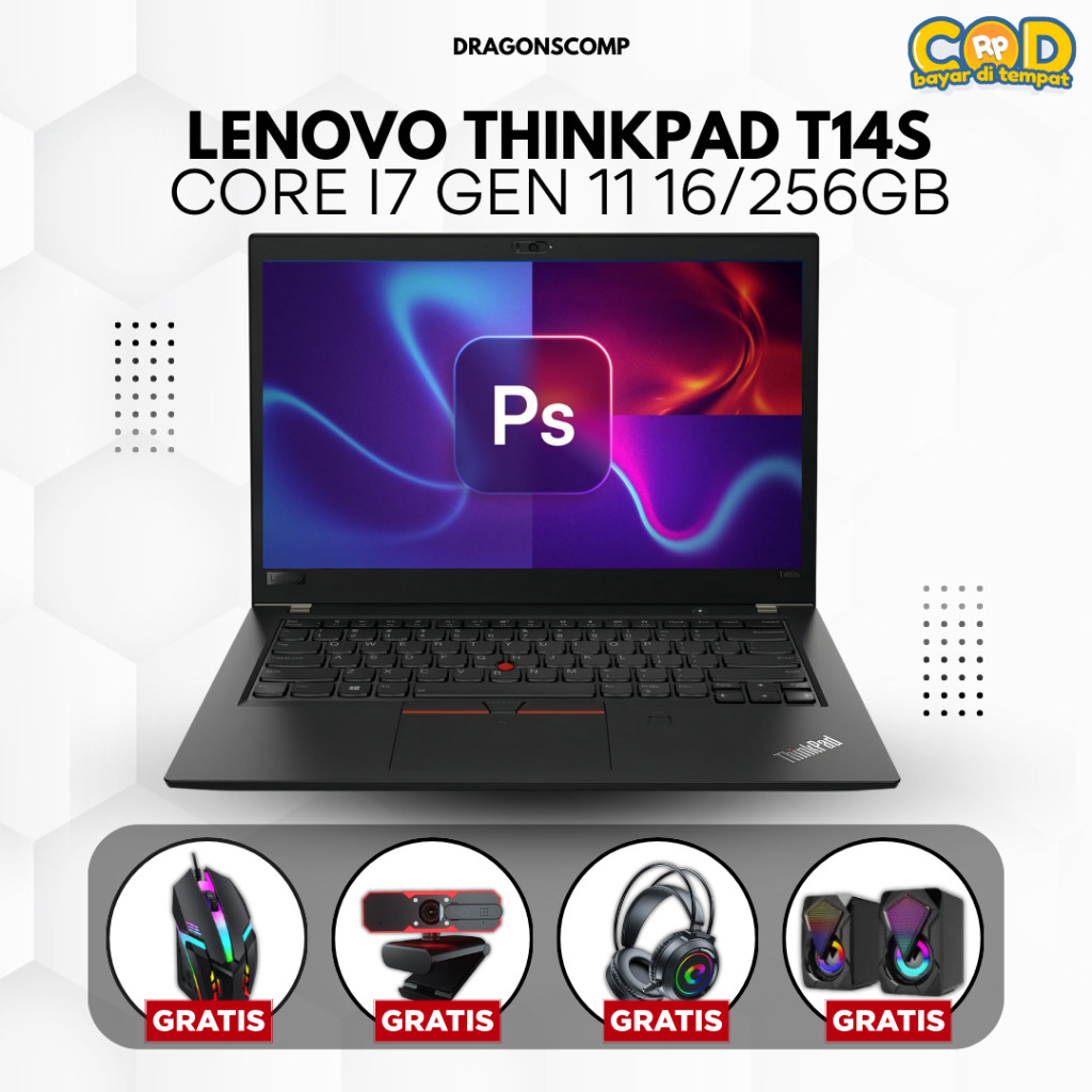 Lenovo Thinkpad T14s Gen 2 Core i7 Gen 11 8/256GB - Laptop Second Bergaransi
