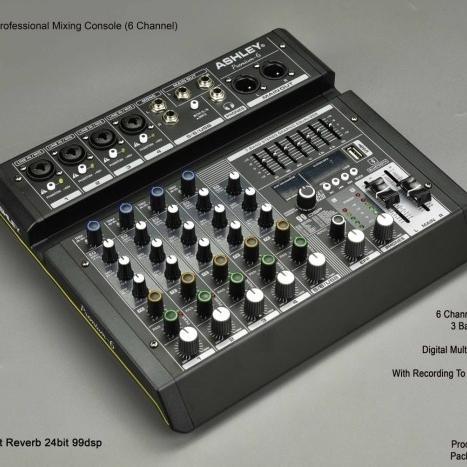 Mixer Ashley PREMIUM6 Original Bluetooth Usb Effect Reverb 99Dsp Premium 6 Channel