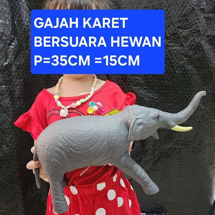 MAINAN HEWAN GAJAH KARET BESAR ANIMAL ZEBRA KARET - GAJAH