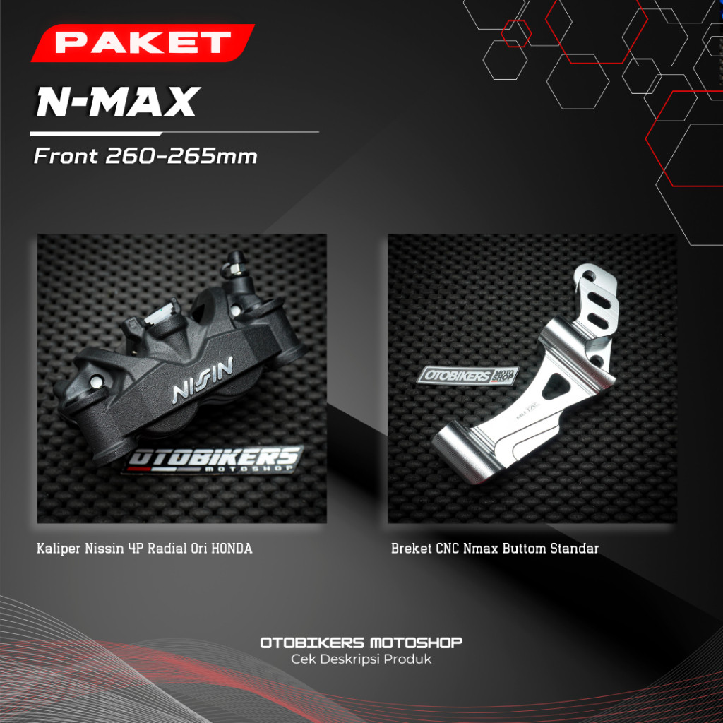 PAKET Kaliper Radial 4P Depan NMAX 150 155 New Old Neo Turbo 4 Piston NISSIN CB Exmotion Twin Africa