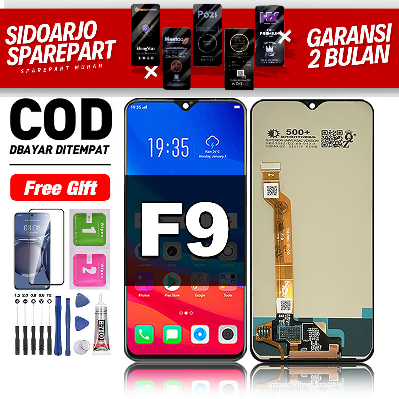 LCD FOR OPPO F9 Fullset hp layar Touchscreen untuk Glass Touch Screen Digitizer COD original free le