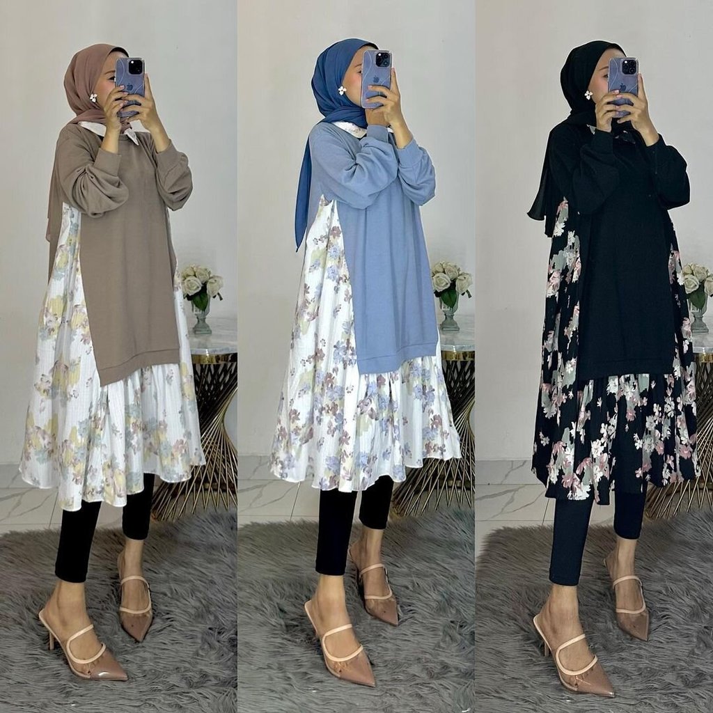 Tunik Terbaru / Atasan Terbaru / Tunik Jumbo / Tunik LD 130 / Baju Kondangan / Long Tunik Kenit / Mi