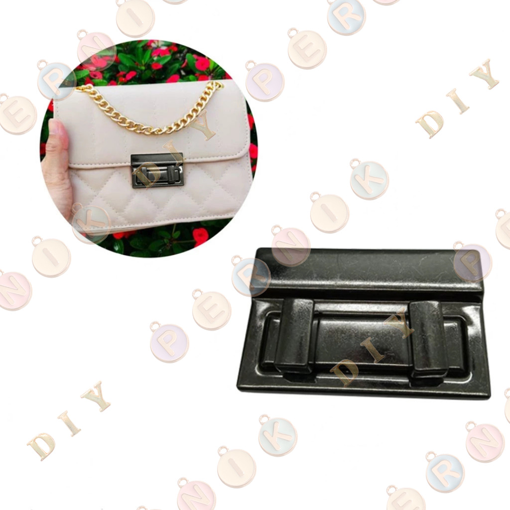 Aksesoris Tas Variasi V194 Plat Kunci Putar Kotak - Aksesoris Tas (IMPORT)