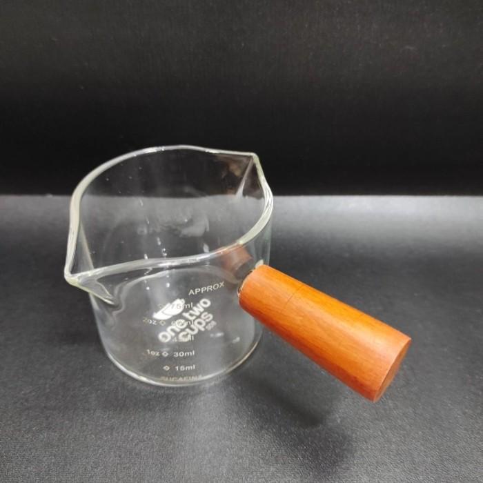MASAKIN Measuring Cup Beaker Glass Gelas Ukur Kaca Takar Kimia Kopi Espresso - 75 ml kecil + gagang 