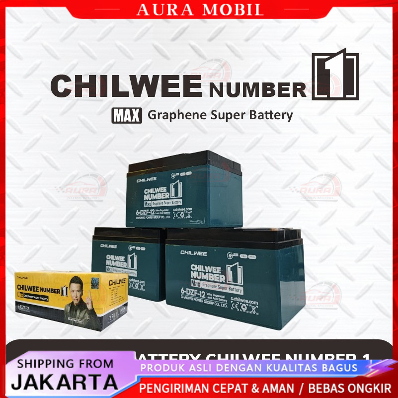 Baterai Aki CHILWEE Sepeda Listrik 12V 12AH | Baterai Sepeda Listrik Universal, Baterai isi ulang Se