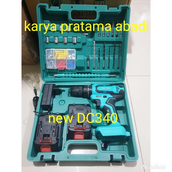 Chayra.Store1 MESIN BOR BATRE BATERAI CORDLESS NRT PRO DC 340 + SET NRT DC340 SET - NEW 340 TERLARIS