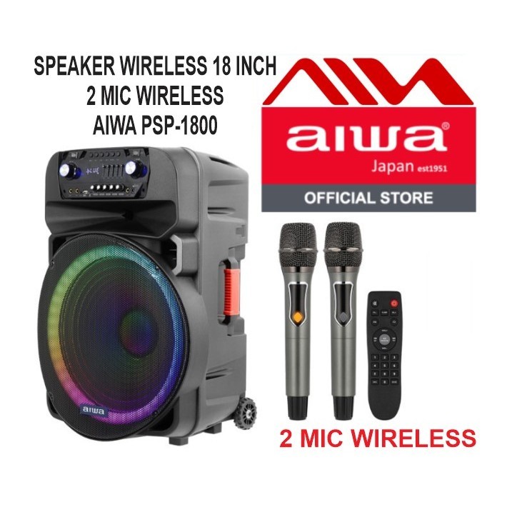 SPEAKER AKTIF 18 INCH SPEAKER SPIKER WIRELESS PORTABLE SOUND SYSTEM 18 INCH PORTABLE MEETING AMPLIFI
