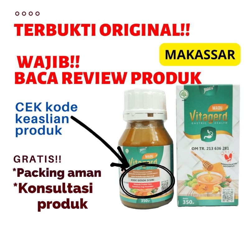 Madu Vitagerd Obat Herbal Asam Lambung Gerd Sesak Nafas Gelisah Insomnia Infeksi Saluran Pencernaan