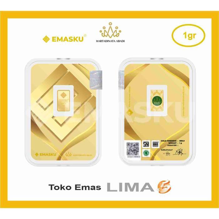 Logam Mulia Emas 1 gram 24k 99.99 EmasKu Hartadinata By Toko Emas Lima - Premium