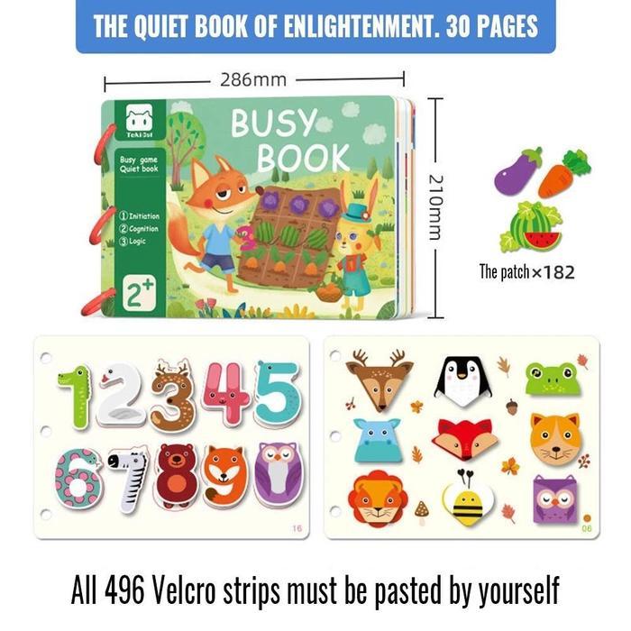 PROMO  30/14 Pages Quiet Book Books Children Mortonshire Activity Book Velcro-secured Children's Boo