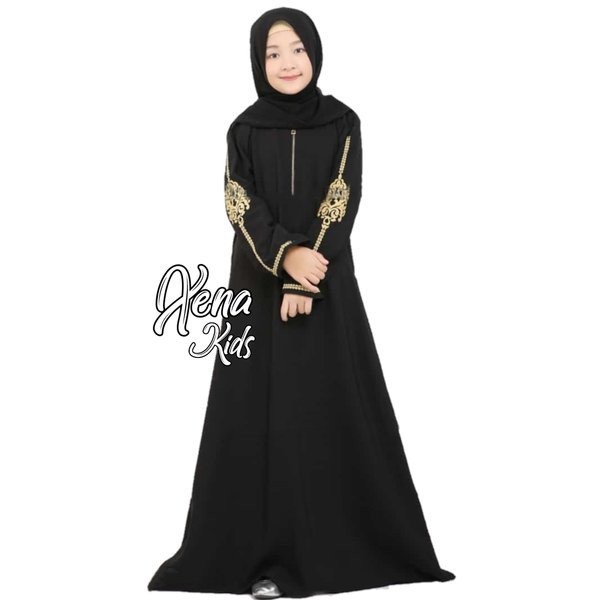 BENA.STORE Gamis Anak Perempuan umur 11 12 tahun Abaya Anak Xena Bordir Muslim Anak Perempuan Abaya 