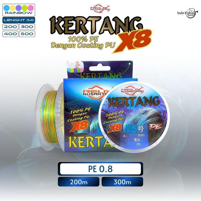 KERTANG X8 200 300 400 500 Meter Senar Pancing Benang PE Relix Nusantara Ikan Umpan - PE 0.8 #0.16mm