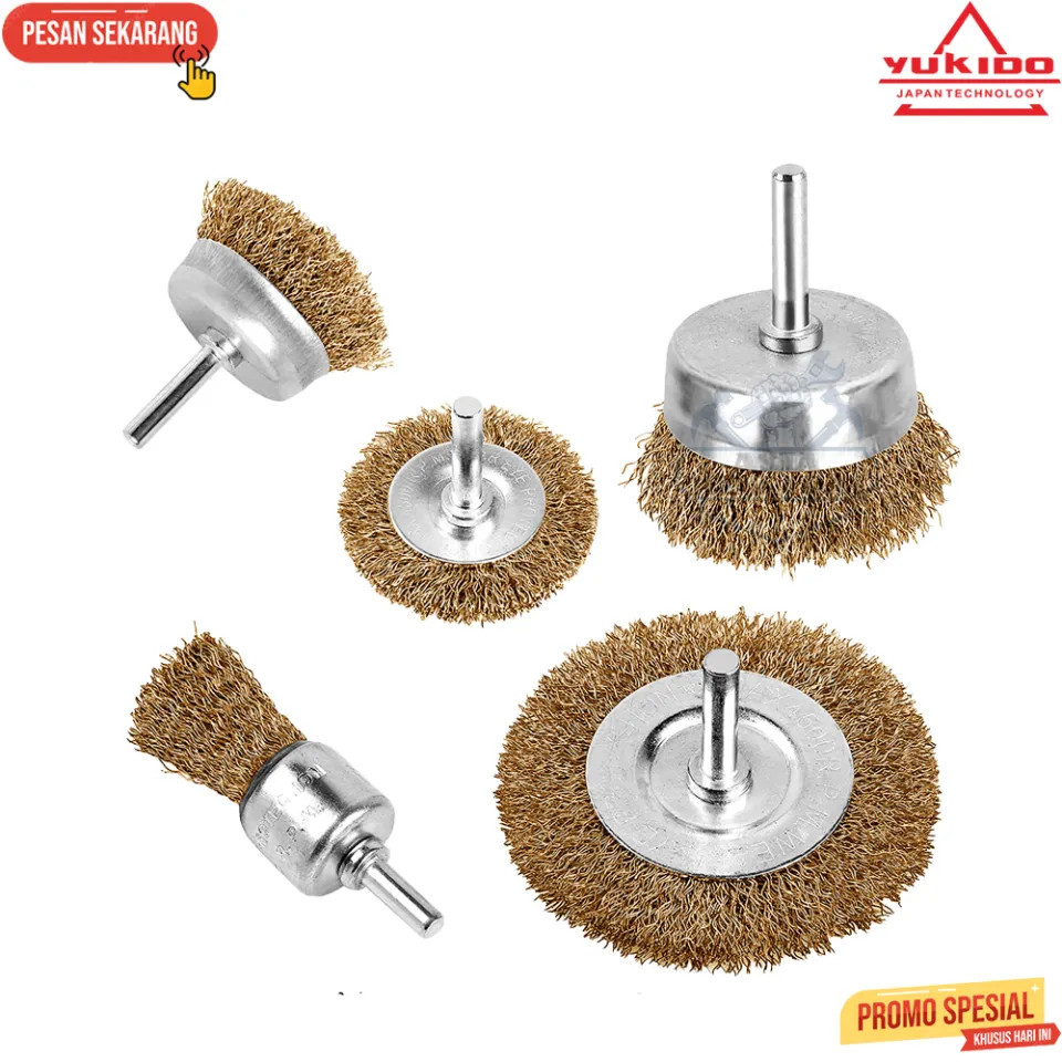 YUKIDO WIRE BRUSH / SIKAT GERINDA SET 5PCS