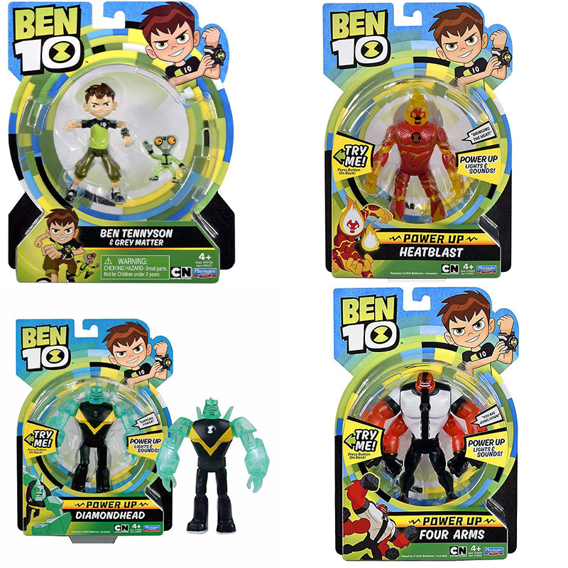 Original Ben 10 Action Figure Power up Four Arms  Ben Tennyson Grey Matter Power up amondhead Power 