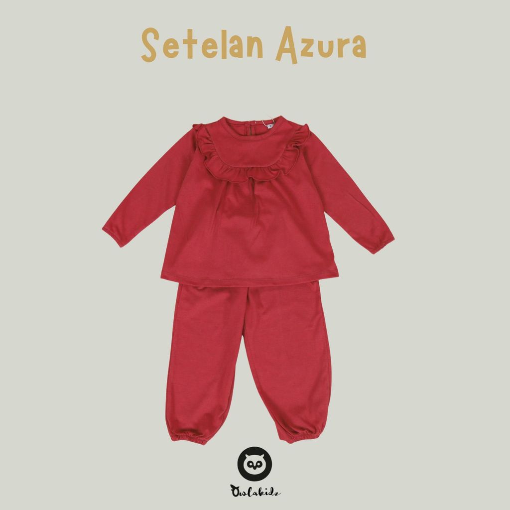 OWLAKIDZ - SETELAN AZURA RED BLUSH - Setelan anak perempuan - kaos anak cewek