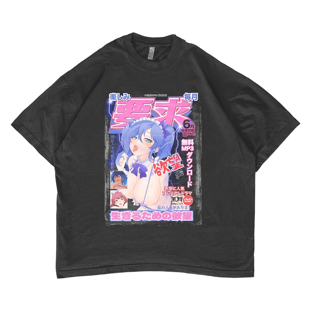 Kaos Poster Hentai Oversized T-shirt Anime Unisex Tee