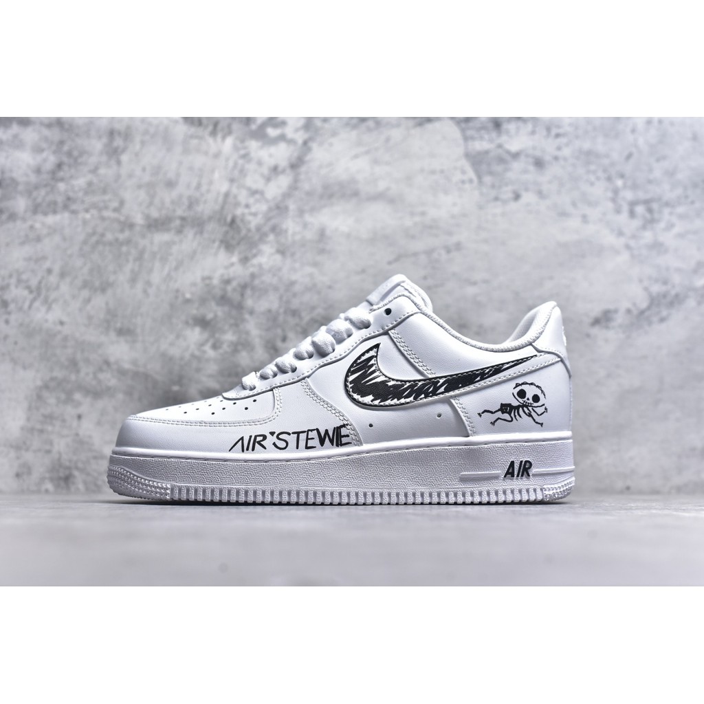 Custom Nike Air Force 1 Putih - Sepatu Pria Low Top Fashion Premium Minimalis Anti Aus Versatile