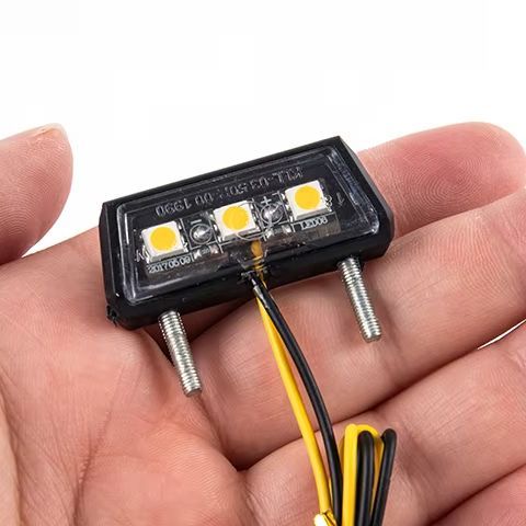 Lampu Plat Nomor Motor LED Lampu Belakang 12V Tahan Air Lampu Plat Nomor Motor Aksesoris Modifikasi 