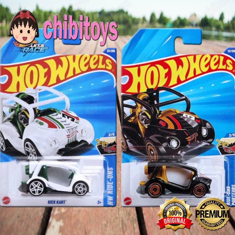 Hot Wheels Kick Kart Putih Hitam Diecast Mobil Mini Gokart