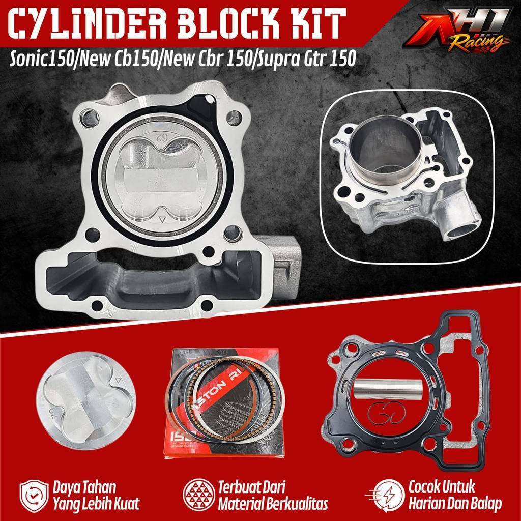 Blok Seher Boring Bore Up Sonic 150 New CB150 CBR150 CB CBR Supra GTR 150 62 63 Mm AH1 Racing Iron C