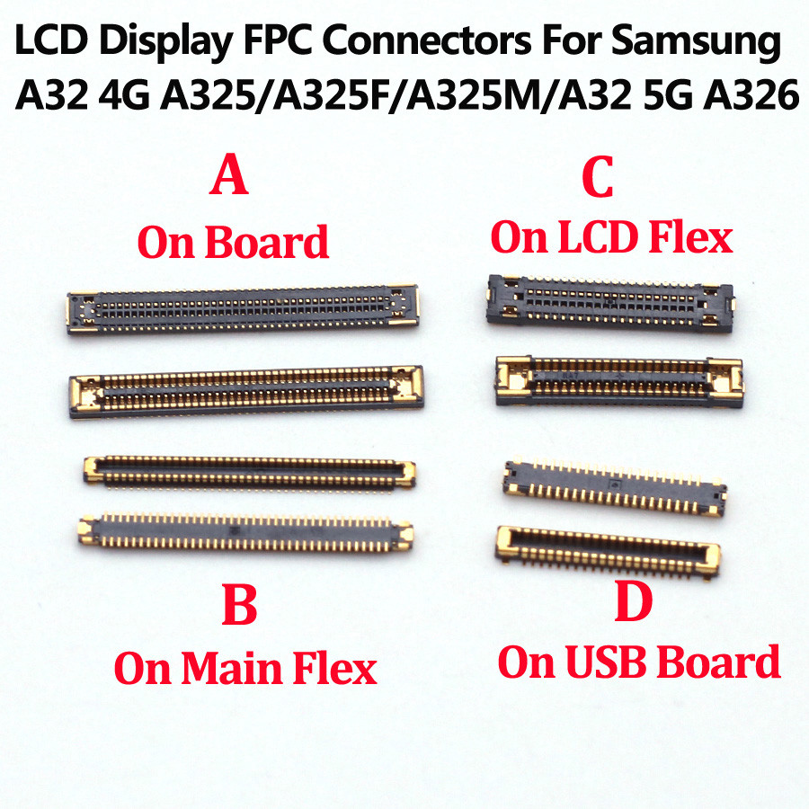 10Pcs Konektor FPC Layar LCD Flex Untuk Samsung Galaxy A32 A325 A325F A326 A326F A82 A826 A826F Plug