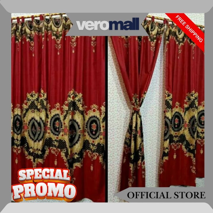 GORDEN PINTU SULTAN MURAH | HORDENG KORDEN TIRAI GORDYN MOTIF SULTAN BIRU MERAH JENDELA GRATIS ONGKI