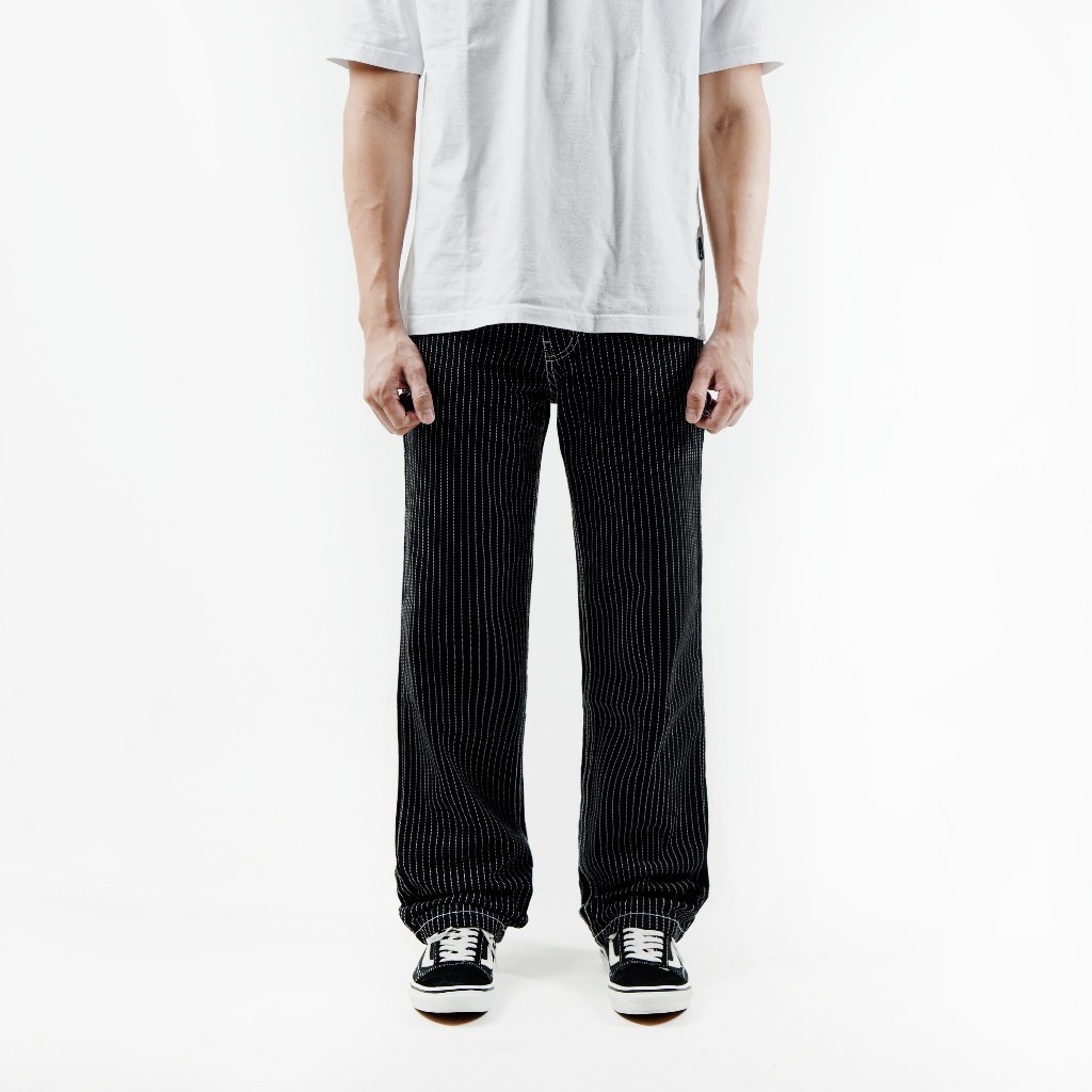 WHALE HILLS - Wabash Baggy Jeans Long Pants Denim Black