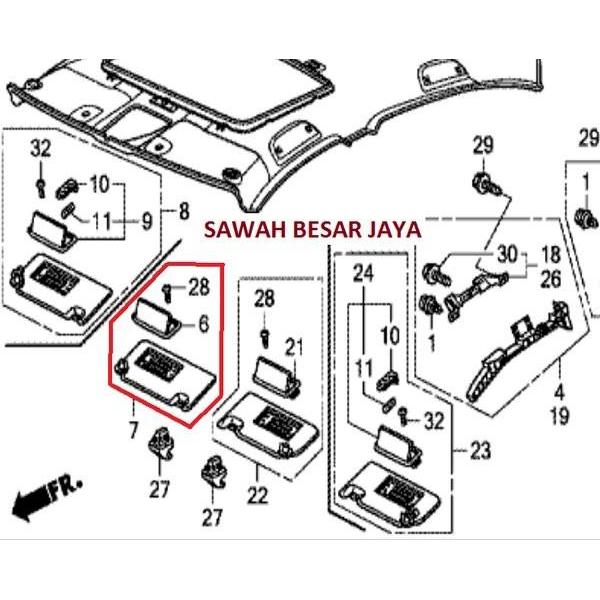 Sun Visor SunVisor Penahan Tahanan Sinar Matahari Honda Accord CP2 - K - Kanan BERKUALITAS