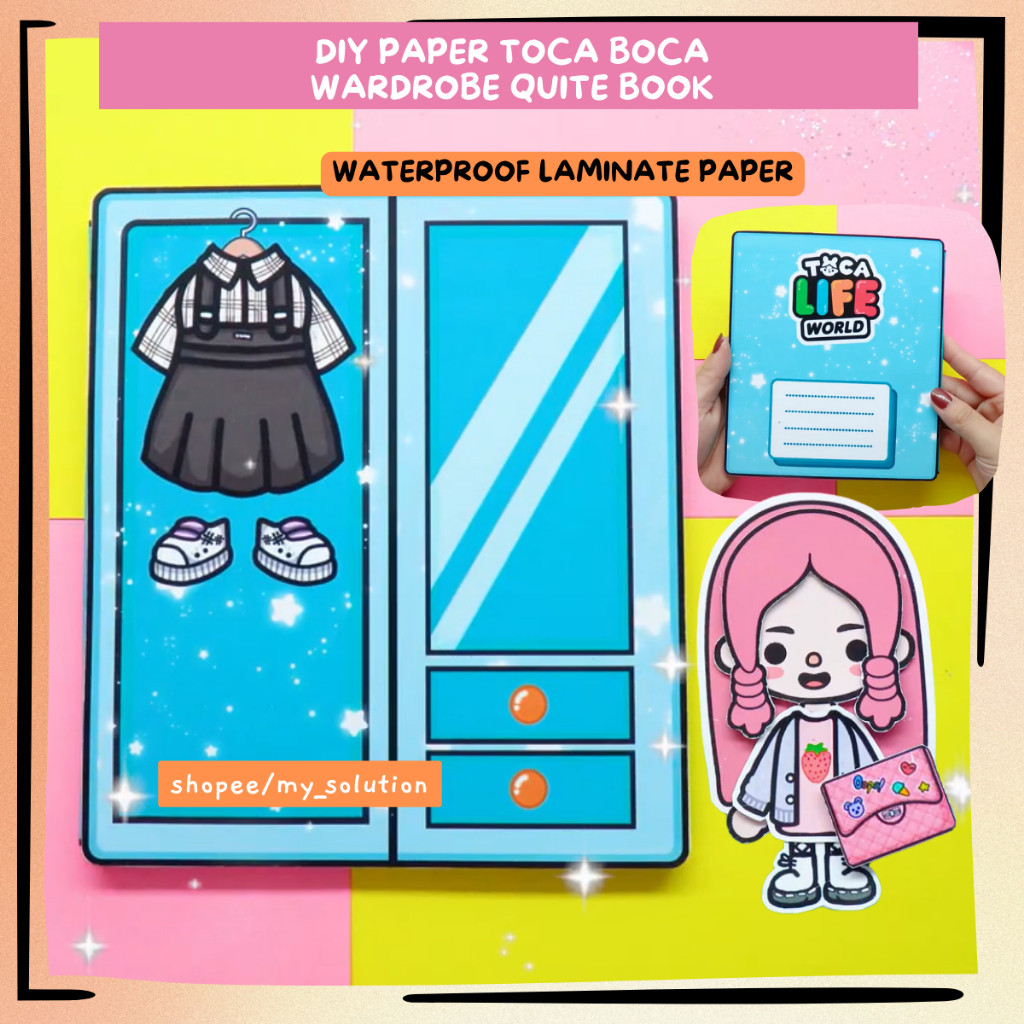 Paper Doll House Toca Boca Paperdoll Toca Boca Dress Up Wardrobe Paper Book DIY Activities For Kids 