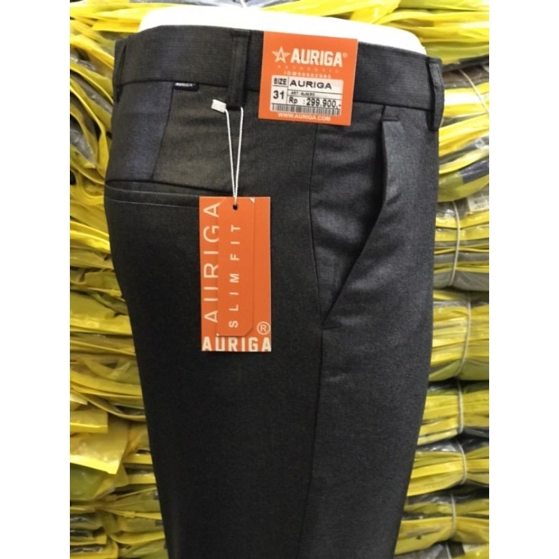 FIDERX  celana bahan dasar mengkilap slimfit pria / celana formal metalik pria slimfit /AURIGA