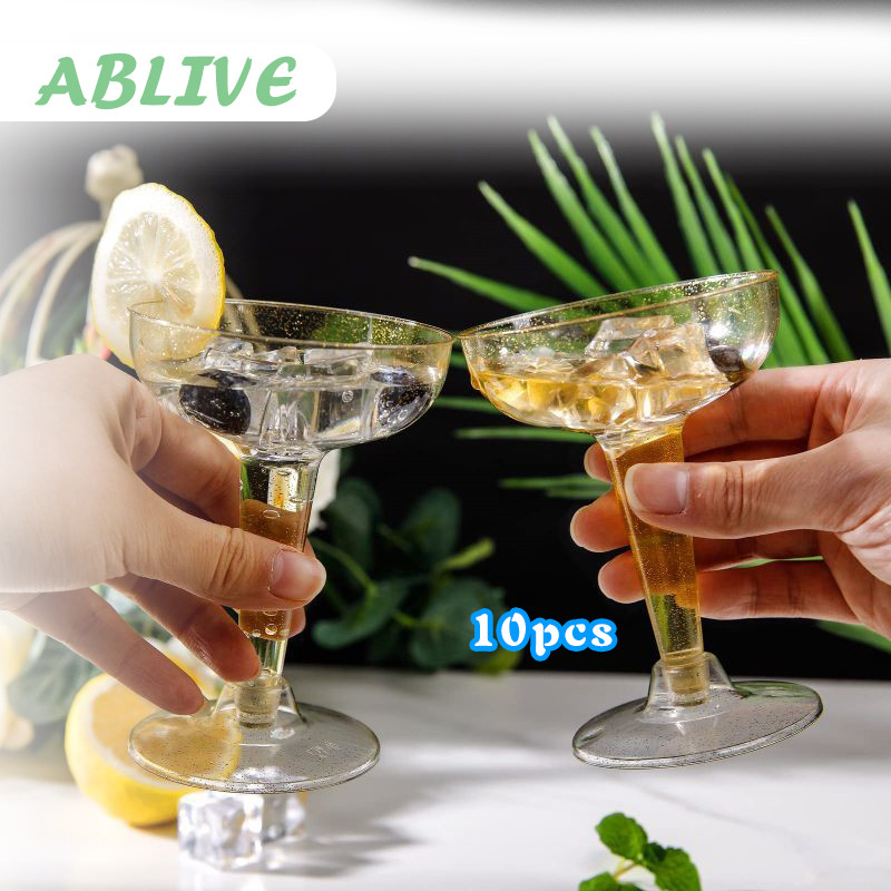 Gelas Champagne Plastik 10pcs Gelas Cocktail Plastik Disposable Gelas Cocktail Party Bar Cafe Gelas 