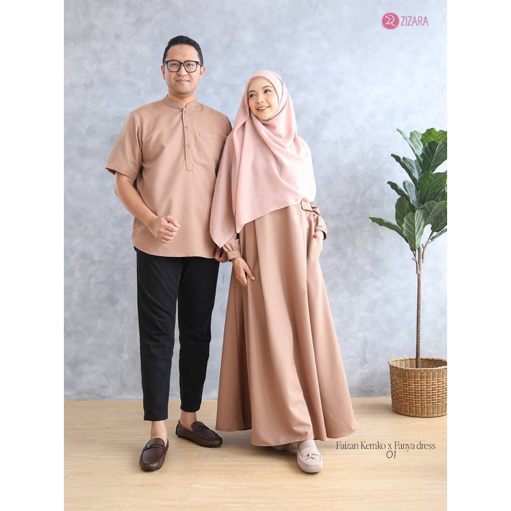 Zizara Fanya Dress Dan Faizan Kemko Baju Couple Polos Anggun