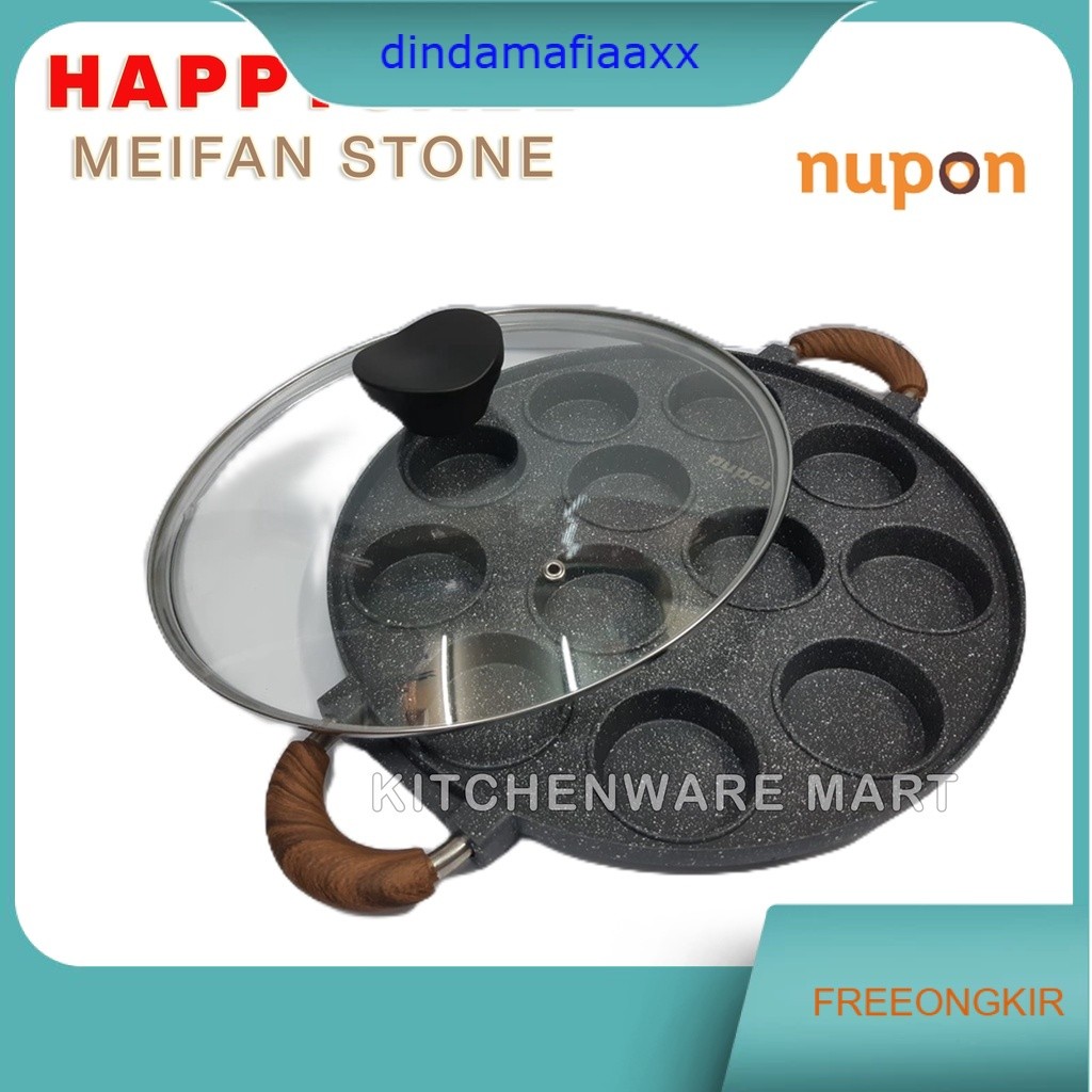 Cetakan apem 12 datar- Cetakan lumpur 12 datar Apem Teflon Marble anti lengket