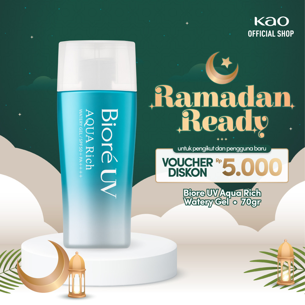 Biore UV Aqua Rich Skincare Sunscreen Waterproof Double UV Filter Watery Gel 70GR