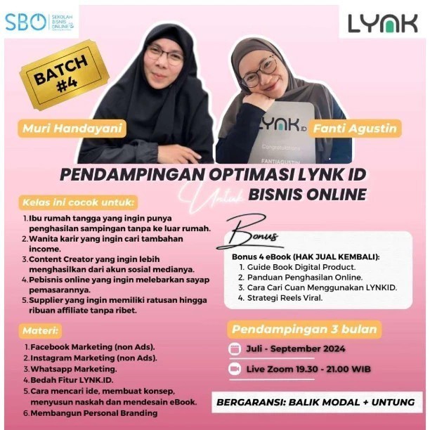 Bimbingan Belajar Optimasi LYNK Untuk Bisnis Online Dari Rumah