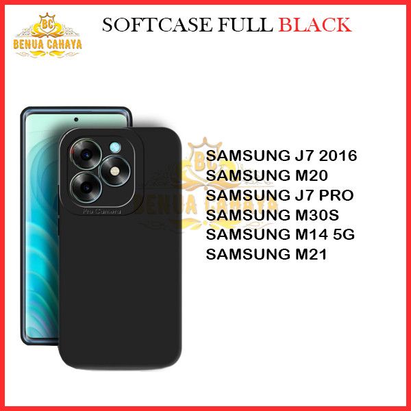SOFTCASE SAMSUNG J7 2016 / J7 PRO / M14 5G / M20 / M30S / M21 - CASE FULL BLACK - BENUA CAHAYA