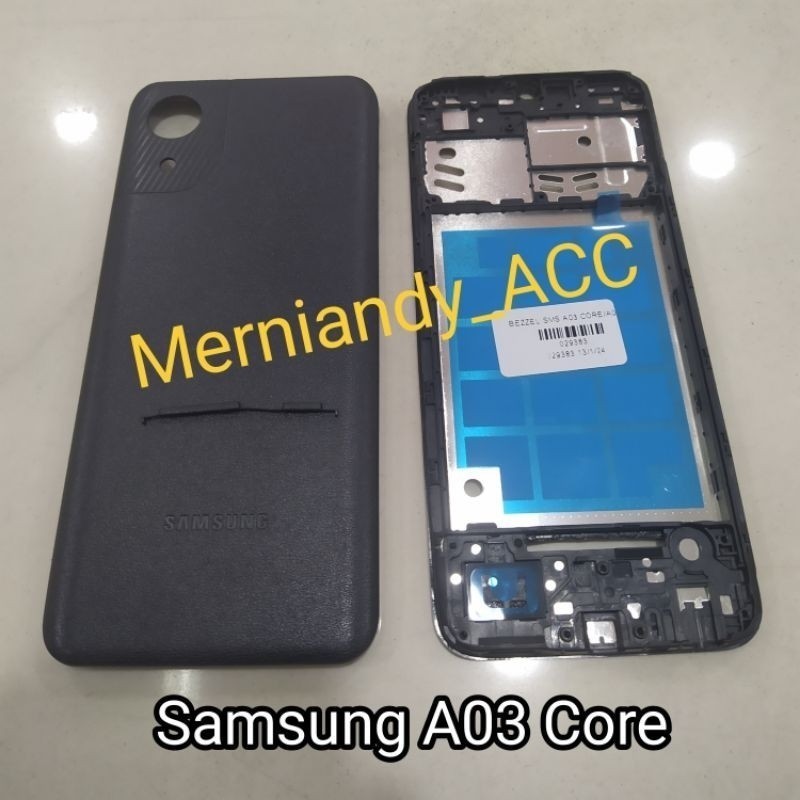 Cessing Hausing Kessing Fullset Frame Lcd Samsung Galaxy A03 core Backdoor Tutup belakang + Frame Ba