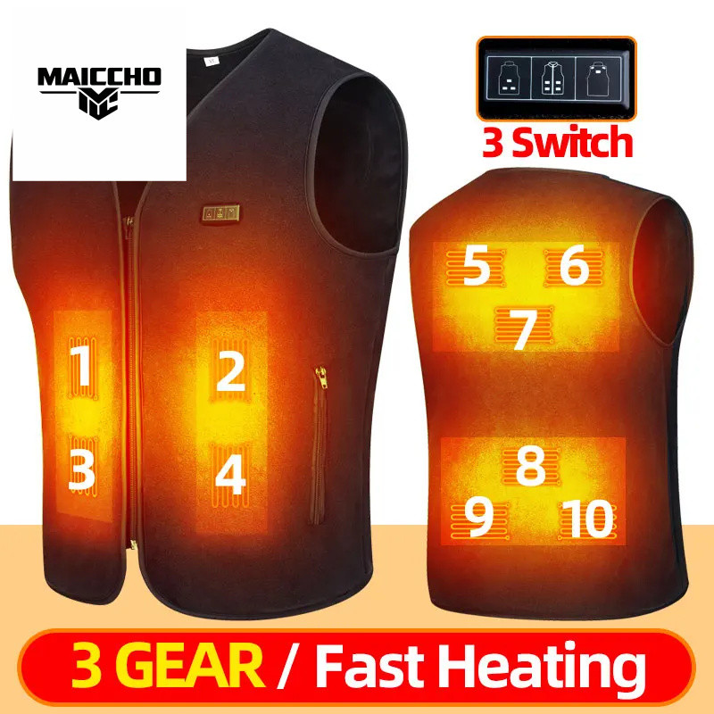 Jacket Smart Fleece Heated Vest USB Electric Self Heating Vest WoRechargeable Heated Thermal Hunting