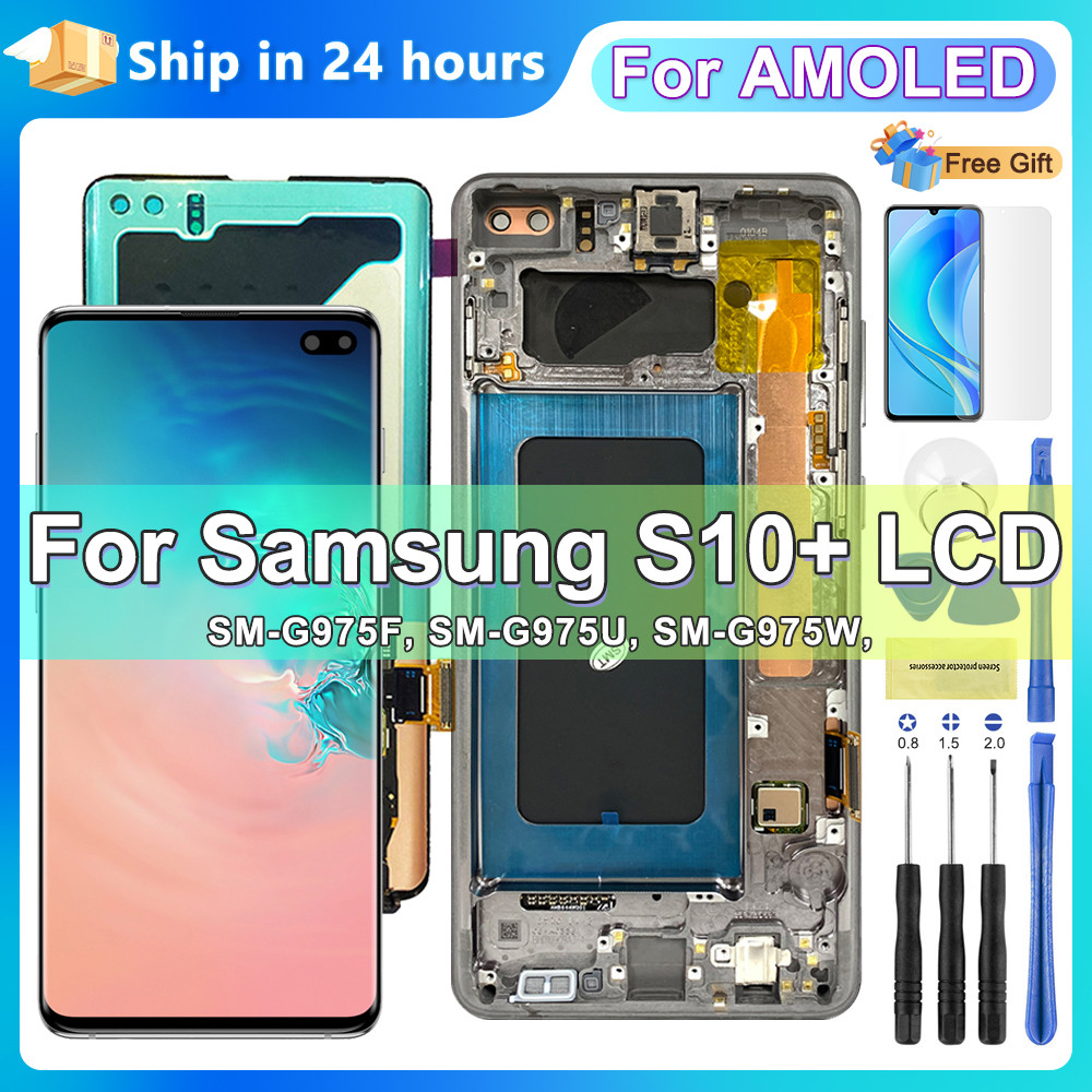 AMOLED display s10 plus screen replacement, ORI For Samsung S10 Plus G975F G975F/DS LCD Display Tou 