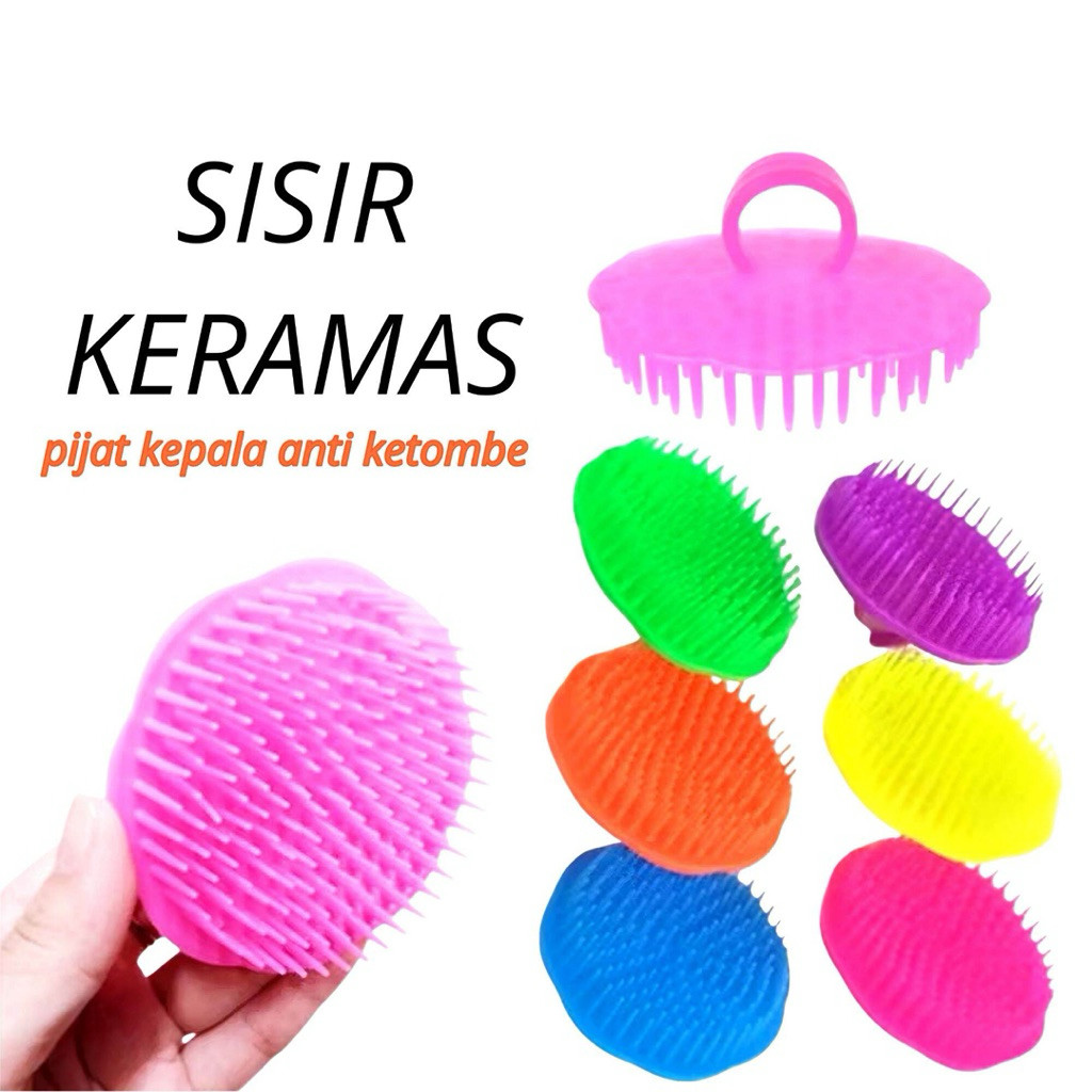 Sisir keramas plastik tangkai daun