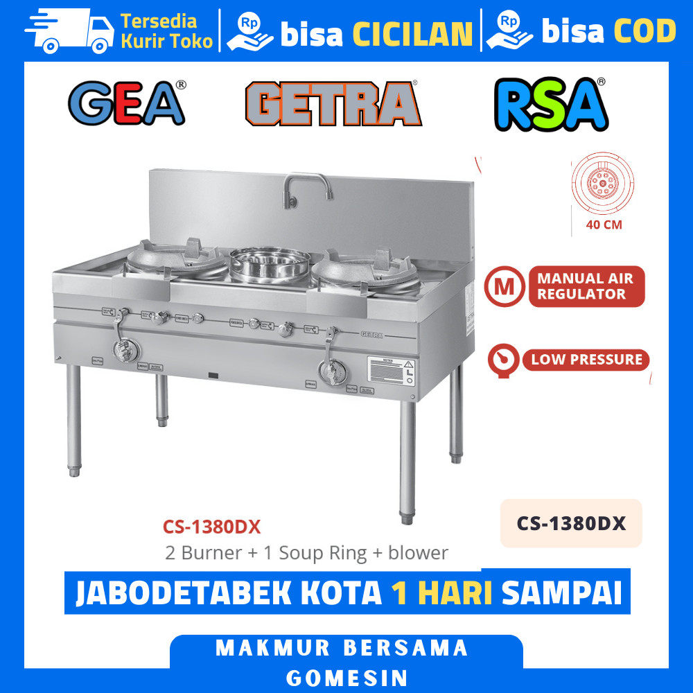 Getra Cs-1380dx Gas Kwali Range Kwali Range Gas 2 Tungku Garansi Resmi