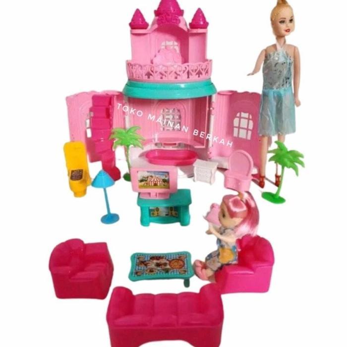 MAINAN RUMAH RUMAHAN BARBIE / MAINAN CASTLE ISTANA BARBIE DAN ANAK - castle barbie