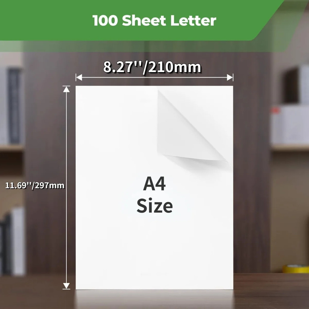 A4 Thermal Paper Printer Paper for A4 Portable Printer,For M08F-Letter, M08F M832,M833, M834,M835, 8