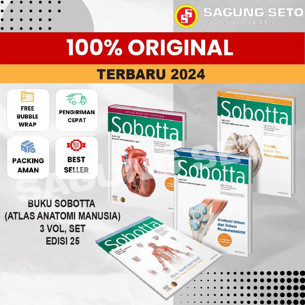 BUKU SOBOTTA ATLAS ANATOMI EDISI 25 3-VOLUME (BAHASA INDONESIA) - PAULSEN READY STOK
