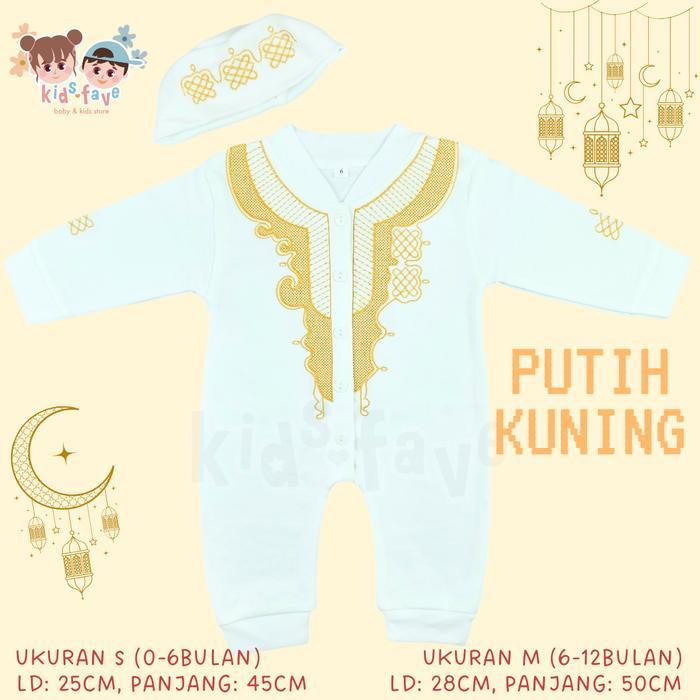 Kidsfave • Baju Setelan Koko Muslim Bayi Laki 0-1 Tahun / Romper Koko Gamis Baju Bayi Anak Laki (RM0