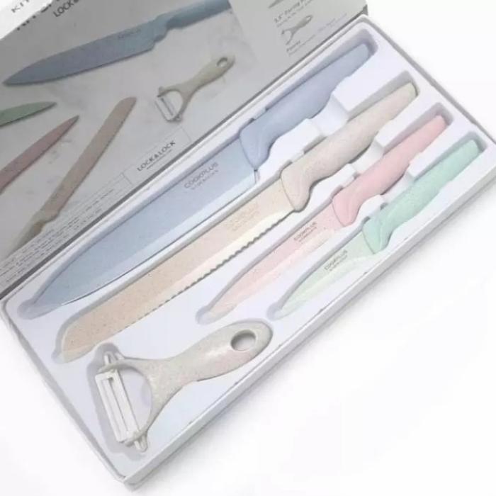 Promo Lock n Lock Pisau Set 5 pcs Lock&Lock Knife Original - pastel